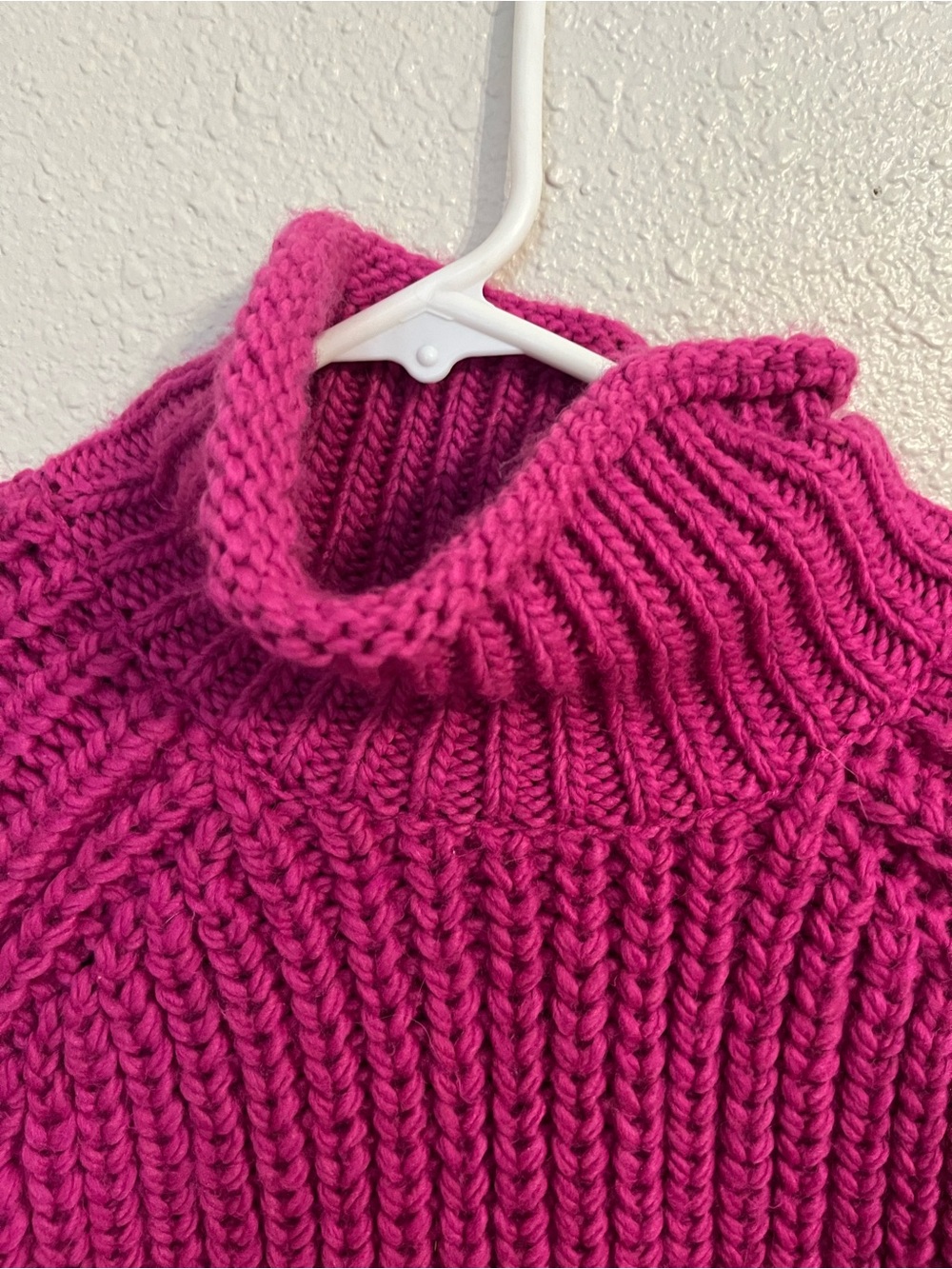 H&M Hot Pink Chunky Turtleneck Sweater